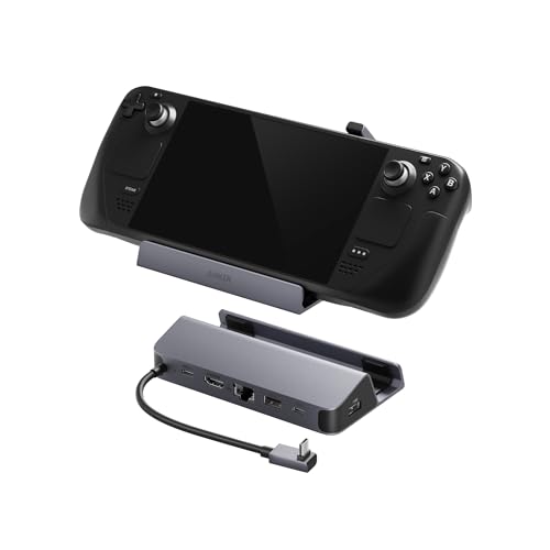 Docking Station Per Steam Deck/Rog Ally 6-In-1 Di Anker, Hub Usb-C Con Hdmi 4K@60Hz, Ethernet 1Gbps, 2 Porte Usb-A E 1 Usb-C, Ricarica Rapida 100W
