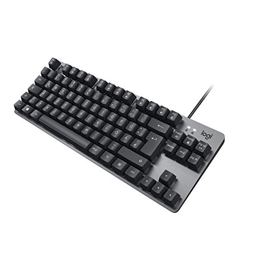Logitech K835 Tkl Mechanical Corded Aluminium Keyboard, Layout Tedesco Qwertz, Grigio