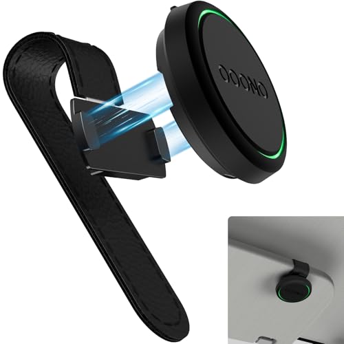 Supmega Supporto Magnetico Per Parasole Per Auto Ooono Co-Driver No2, In Pelle Con Magneti Integrati, Compatibile Con Rilevatore Flash Ooono No2