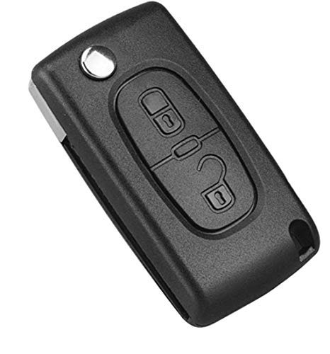 Kelay - Custodia Pieghevole Per Chiave Elettronica, Compatibile Con Citroen C2 C3 C4 C5 C6 C8, Peugeot 107 207 307 307S 308 407 607, 2 Pulsanti Ce0523