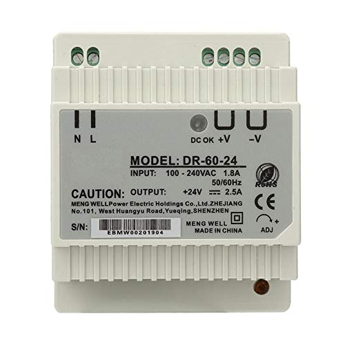 Fafeicy Dr-60-24 Alimentatore Su Guida Din Da 60 W A Uscita Singola Da 24 V, Alimentatore Switching Ac/Dc
