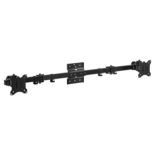 Wali Supporto Monitor Muro Da 17 A 38 Pollici, Braccio Per Monitor Ultra Wide Per 2 Monitor, Orientabile E Inclinabile, Con Fori Di Fissaggio 75X75/10