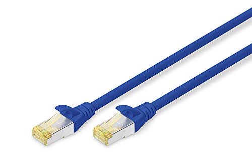 Digitus Cavo Lan Cat 6A - 1 M - Cavo Di Rete Rj45 - S/Ftp Schermato - Compatibile Con Cat-6 E Cat-7 - Blu