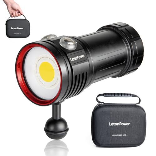 Torcia Subacquea, Letonpower L12 8000Lumens Video, 100M Professionale Led Con Ricarica Type-C