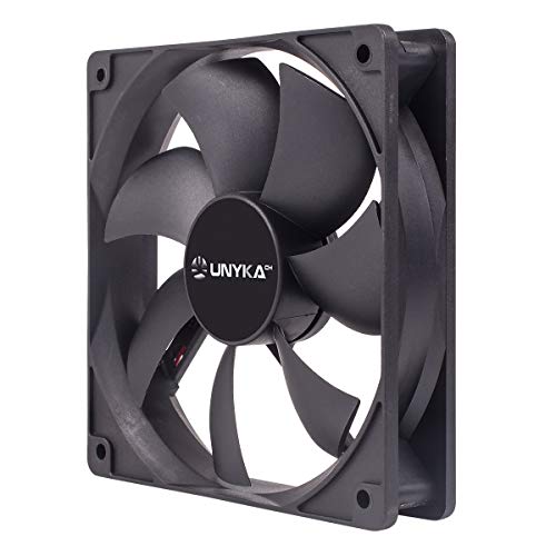 Unykach Ventola Per Computer 120 Mm, 51800, Nero Base Pc, 1200 Giri/Min, 4 Pin, 7 Pale, Silenziosa