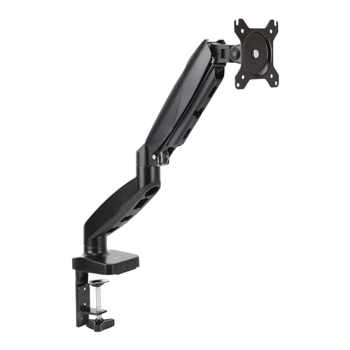 Amazon Basics Supporto A Braccio Regolabile Per Monitor Singolo, Adatto Per Monitor Fino A 27" (68.6 Cm), Nero