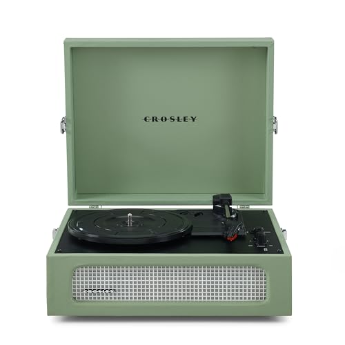 Crosley Voyager Giradischi Con 2 Altoparlanti, Bluetooth In & Out E Aux - Giradischi Vintage A 3 Velocità - Per Vinili Da 7", 10" E 12" - Portatile Co