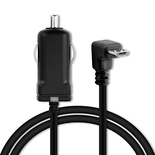 Subtel Caricatore Micro-Usb 90° Da Auto 1.1M Compatibile Con Cavo Ricarica Per Navigatore Gps, Da 1A 5V Caricabatteria Da Accendisigari
