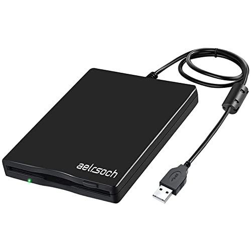 Aelrsoch Unità Floppy Esterna,Lettore Floppy Disk Usb Da 3,5 Pollici, Floppy Disk Portatile Fdd Da 1,44 Mb, Per Pc Windows 2000 / Xp / 7/8, Nessun Dri
