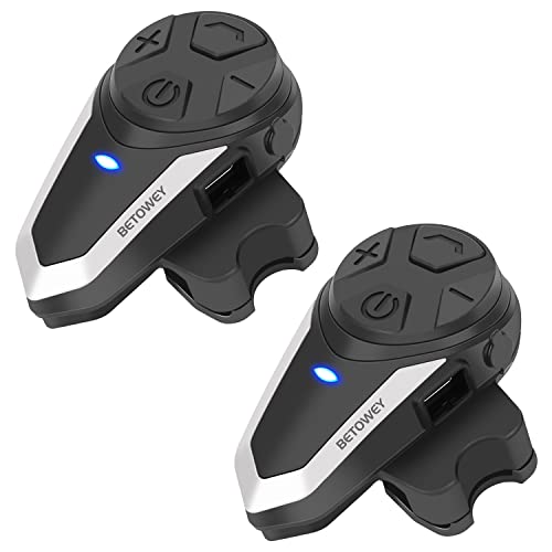 Betowey Interfono Moto Bluetooth Coppia Bt-S3 Interphone Con Auricolari Bluetooth Per Casco Moto