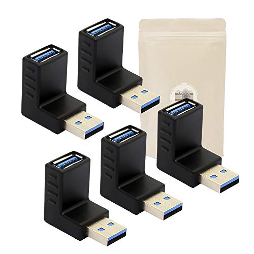 Adaptout 5X Adattatore Usb 3.0 Maschio/Femmina Con Gomito Da Angolo Retto 90° - Usb 3 Tipo Marca Francese