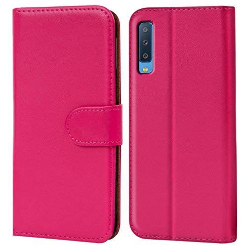 Verco Custodia Per Samsung Galaxy A7 (2018), Case Per Galaxy A7 Cover Pu Pelle Portafoglio Protettiva, Rosa