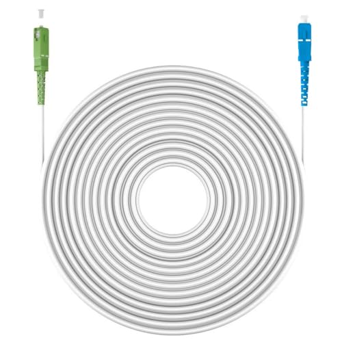 Ewent 30 Metri Cavo Fibra Ottica Sc/Apc Per Sc/Upc Simplex Monomodale 9/125, G.657A2, Lszh, Compatibile Con Tim Fibra, Vodafone Fibra, Wind Fibra E Tr