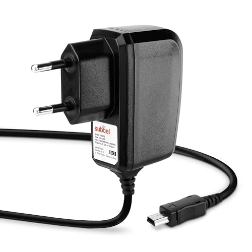 Subtel Caricatore Compatibile Con Mini Usb Caricabatteria Di Ricambio Per Navigatore Gps 1A / 1000Ma Con Mini Usb