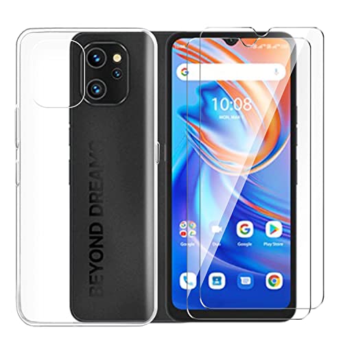 Cover + 2 Pezzi Vetro Temperato Per Umidigi A13 / A13S / A13 Pro, Tsinwe Trasparente Silicone Custodia Protettivo Crystal Clear Sottile Morbido Tpu Ca