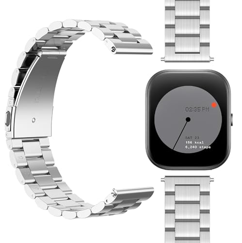 Giopuey Cinturini Compatibile Con Cmf By Nothing Watch Pro, Acciaio Inossidabile Cinturino [Resistente All'Usura] - Silver