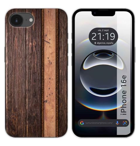 Tumundosmartphone Custodia In Silicone Per Iphone 16E (6.1) Design Legno 05 Disegni