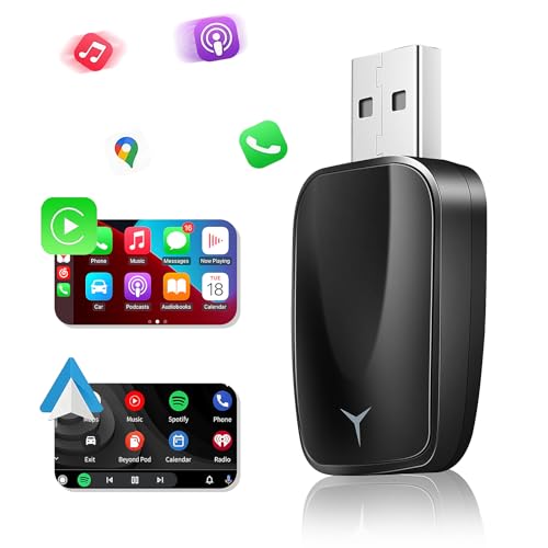 Adattatore Car-Play Wireless, Euakee Adattatore Car-Play Wireless Più Piccolo E Veloce Easy Plug & Play Converte Car-Play Cablato In Dongle Car-Play W