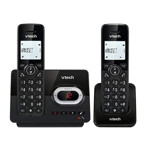 Vtech Cs2051 Duo Telefono Cordless, 2 Portatili + Segreteria, Modalità Eco+ Dect Telefono Fisso Blocco Delle Chiamate Vivavoce Alta Qualità Tasti Gran