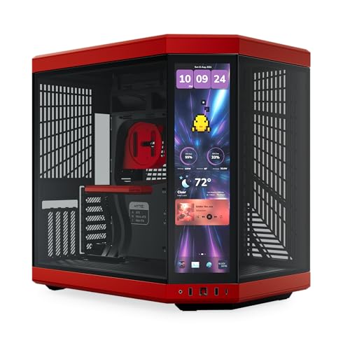 Hyte Y70 Touch Infinite Black Cherry Atx Midi Tower Gaming Geh?Use Rot/Schwarz Seitenfenster