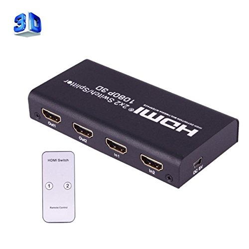 Ict Selettore Amplificato Switch Splitter 2X2 Hdmi Remote Control 2-In 2-Out 3D 1080P