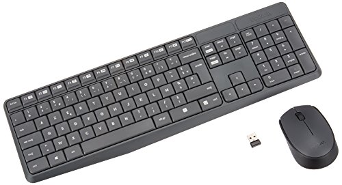 Logitech Mk235 Combo Tastiera E Mouse Wireless Per Windows, Layout Francese Azerty - Grigio
