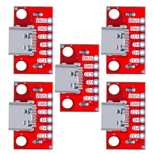 Sctecoau 5 Pz/Usb Type-C Breakout Board Serial Basic Breakout Femmina Tipo Connettore Pcb Scheda Convertitore