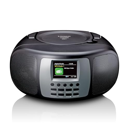 Lenco Scd-860 - Radio Cd Portatile - Radio Dab+ E Fm - Bluetooth - Lettore Cd Toploader - Display 2,4 Tft - Due Sveglie - 2 X 2 Watt Rms - 5 Tasti Di