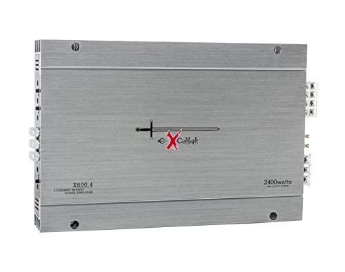 Excalibur X600.4 - Amplificatore Auto 4 Canali Hifi Stereo - 4 X 600 Watt Mosfet Amplificatore Audio Con Bass Boost - 2400 Watt Massimo - Crossover Va