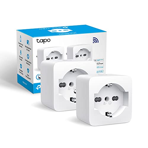 Tapo P105(2-Pack) Presa Smart Italiana, Wifi Intelligente Smart Plug, Controllo Vocale, Compatibile Con Alexa E Google Home, Controllo Remoto Tramite