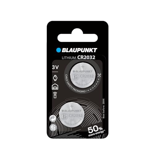 Blaupunkt Cr2032 Batterie Al Litio A Bottone, Confezione Da 2, Per L'Orologio Da Polso, La Chiave Della Porta Del Garage O La Chiave Wireless, Cr2032B