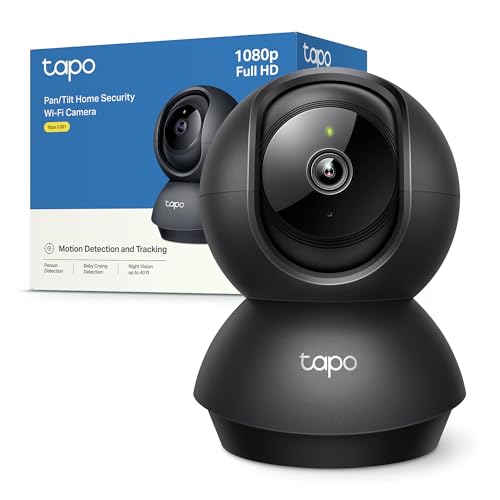 Tapo C201 Telecamera Wifi Interno Fhd, Videocamera Sorveglianza, Visione Notturna, 360° Visuale, Audio Bidirezionale, Rilevamento Di Movimento E Notif