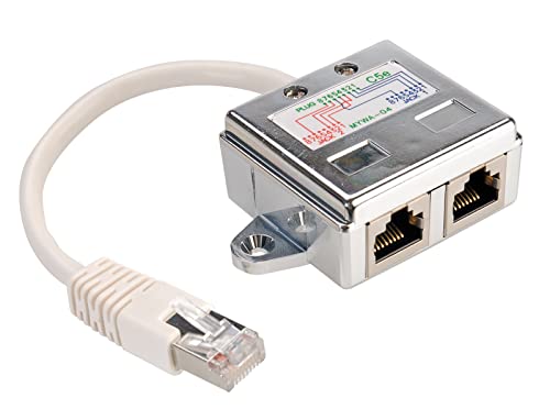 Value T-Adapter Cat. 5E, Stp Rj45 Plug Rj45 Jack Bianco