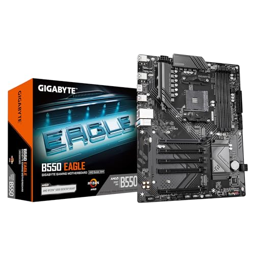 Gigabyte B550 Eagle Scheda Madre - Cpu Amd Ryzen Serie 5000 G, Vrm A 10+3+1 Fasi, Fino A 3200 Mhz Ddr4, 1Xpcie 4.0 + 1Xpcie 3.0 M.2, Lan 1Gbe, Usb 3.2