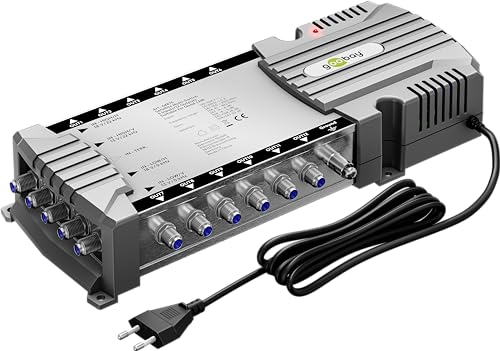 Goobay 64875 Interruttore Multiswitch Satellitare Compatto, 5 Ingressi, 12 Uscite, 4K, 8 K, Uhd/Dab+, Per 12 Partecipanti