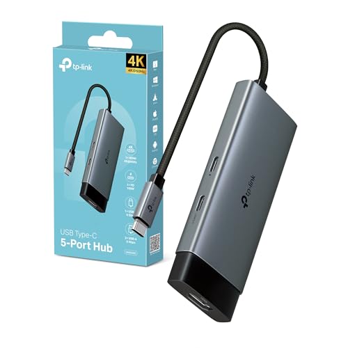 Tp-Link Uh5020C Hub Usb-C 5 In 1, Hdmi 4K@60Hz, Usb-C Pd Rapida A 100W, Porta Usb-C+2 Porte Usb-A 3.0 Fino A 5 Gbps, Supporta Mac Os, Windows 11/10/8.