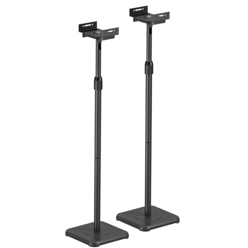 My Wall 2 Supporti Per Altoparlanti Regolabili In Altezza – Hs34L, Regolabile In Altezza (85,8 – 112,8 Cm), Girevole E Inclinabile, Compatibile Univer