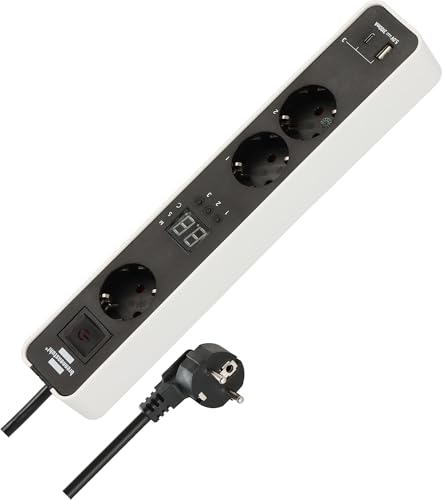 Brennenstuhl Ecolor - Ciabatta Multipresa Con 3 Prese Con Timer Per Conto Alla Rovescia, Usb A E C