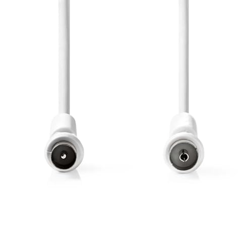 Nedis Cavo Coassiale - Connettore Iec (Coax) - Presa Iec (Coax) - Nichelato - 120 Db - 75 Ohm - 4 Schermature - 15 M - Rotondo - Pvc - Bianco - Etiche