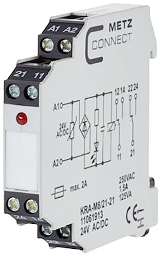 Unbekannt Metz Connect 4250184122715 - Relè Commutatore Kra-M8/21-21 24 Ac/Dc, 2 W