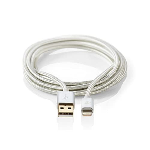 Nedis Cavo Usb | Usb 2.0 | Apple Lightning 8-Pin | Usb-A Stecker | 480 Mbps | Scarica | 1.00 M | Rund | Geflochten /