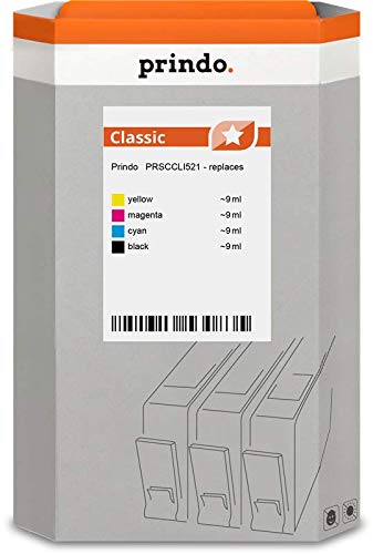 Prindo Prsccli521 Cli-521Bk/C/M/Y 4Pack Inkjet/Inkjet Clone/Rigenerato