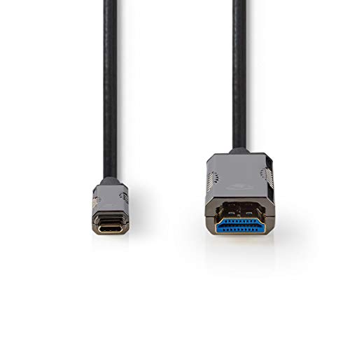 Nedis Cavo Ottico Attivo Usb Usb Type-C™ | Connettore Hdmi™ | 18 Gbps | 10.0 M | Rotondo | Pvc | Nero | Confezione Regalo 10.0 M 10.0 M
