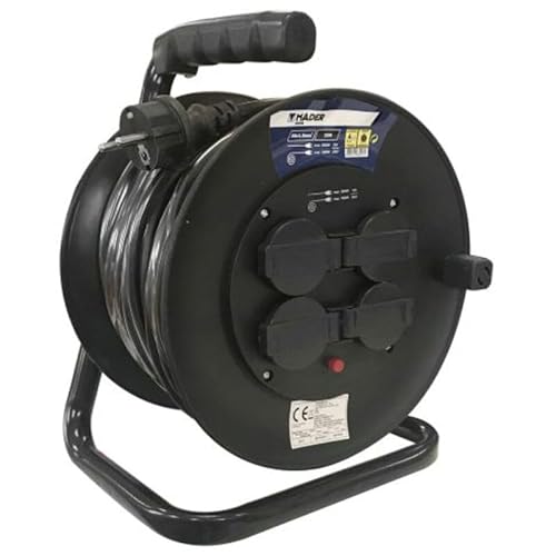 Meshumi Rotolo Estensibile Elettrico 25M Con Coperchi 4 Prese