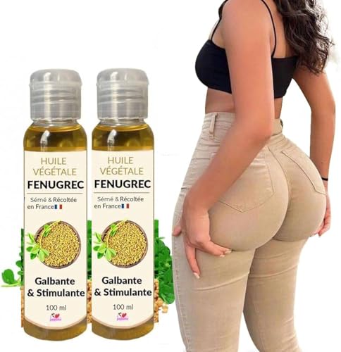 Olio Di Fieno Greco Francese Per Grossire I Glutei, Espande I Fianchi, Confezione Da 2, Naturale, 2 X 100 Ml, I Love My Popotin