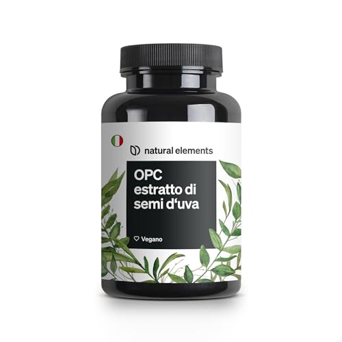 Integratore Opc – Estratto Di Semi D’Uva Opc – 240 Capsule Per 8 Mesi – Natural Elements – Opc Testato In Laboratorio Da Uva Europea