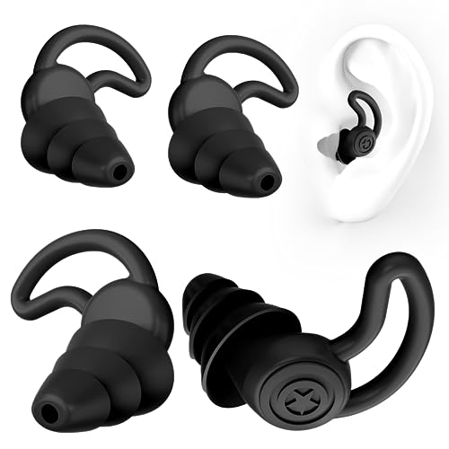 2 Paia Tappi Per Orecchie Antirumore, Tappi Orecchie Silicone, Tappi Orecchie Riutilizzabili,Isolamento Acustico Universale A 3 Strati Comodi Tappi Pe
