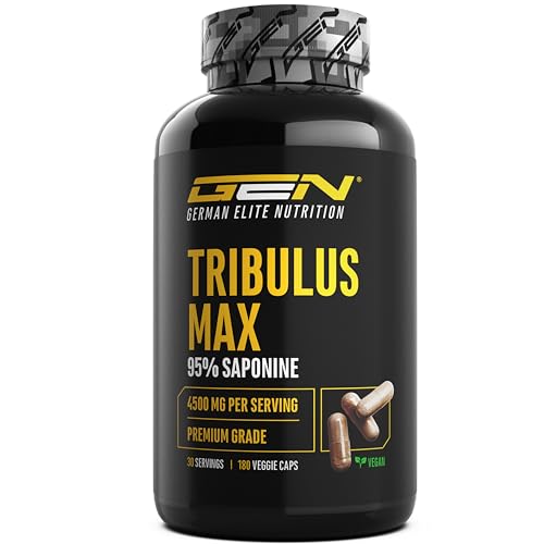 Tribolo Max - 180 Capsule - Dosaggio Elevato Con 4500 Mg Per Dose Giornaliera - Premium: 95% Di Saponine - Estratto Puro Di Tribulus Terrestris 10:1 -