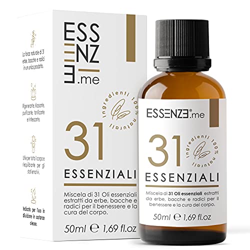 Olio Alle 31 Erbe Balsamico E Defaticante, Miscela Di 31 Oli Essenziali Concentrati, Puri E Naturali Multiuso Per Massaggi, Suffumigi, Aromaterapia, C