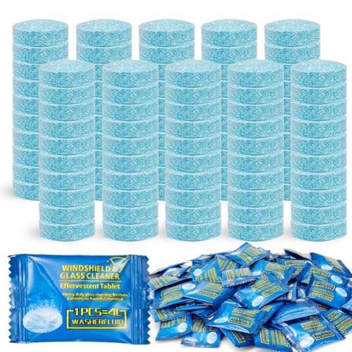 Pastiglie Lavavetri Per Auto, 100 Pezzi, 1 Pastiglia= 4L, Compresse Lavavetri Concentrate Solide, Pastiglie Lavavetri Effervescenti, Parabrezza, Vetro